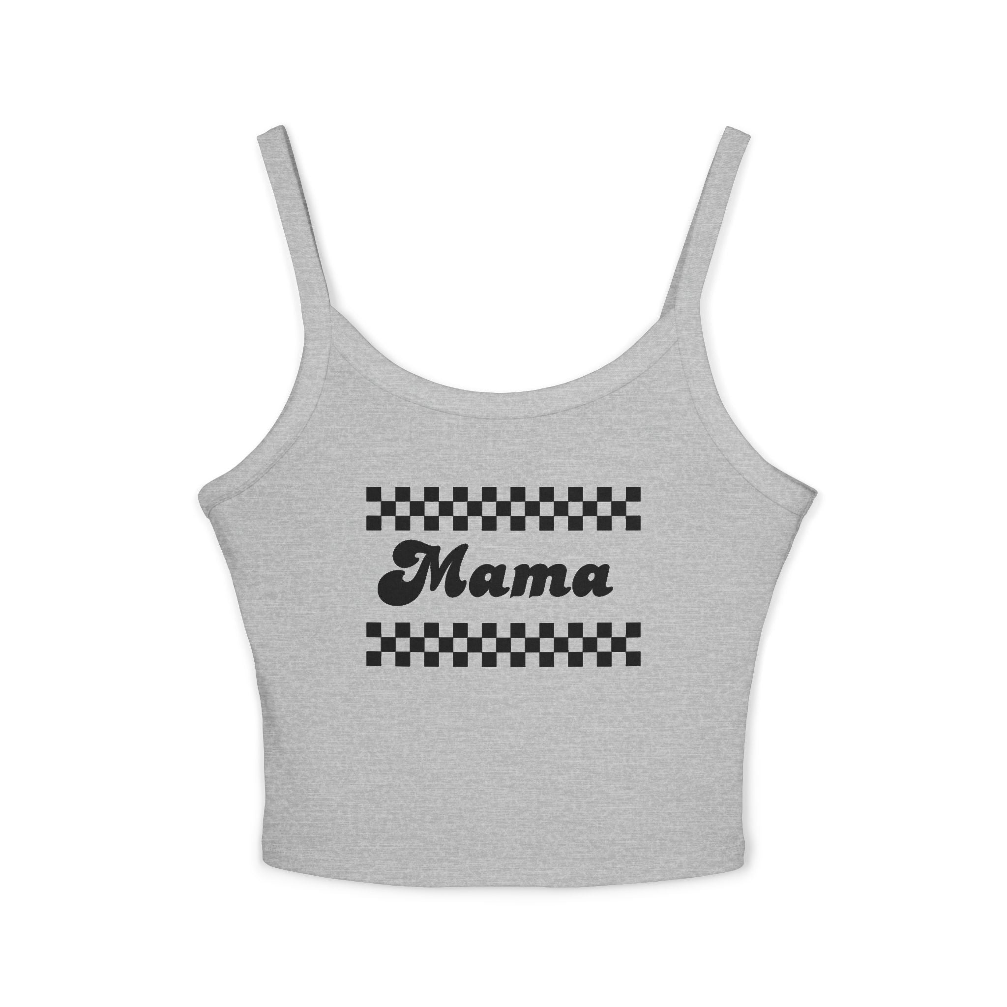 Mama Checkered Crop Tank Top